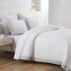 MarCielo 3-Piece 100% Cotton White Striped Quilt Set with Botanical Edge Embroidery TC(Sakura White,King(106" X 98")) view 2
