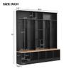 66.9" Wide Hall Tree with Storage Bench, Shoe Cabinet with Cube Storage & Shelves, Coat Rack with 8 Hooks for Entryways view 2