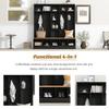66.9" Wide Hall Tree with Storage Bench, Shoe Cabinet with Cube Storage & Shelves, Coat Rack with 8 Hooks for Entryways view 4