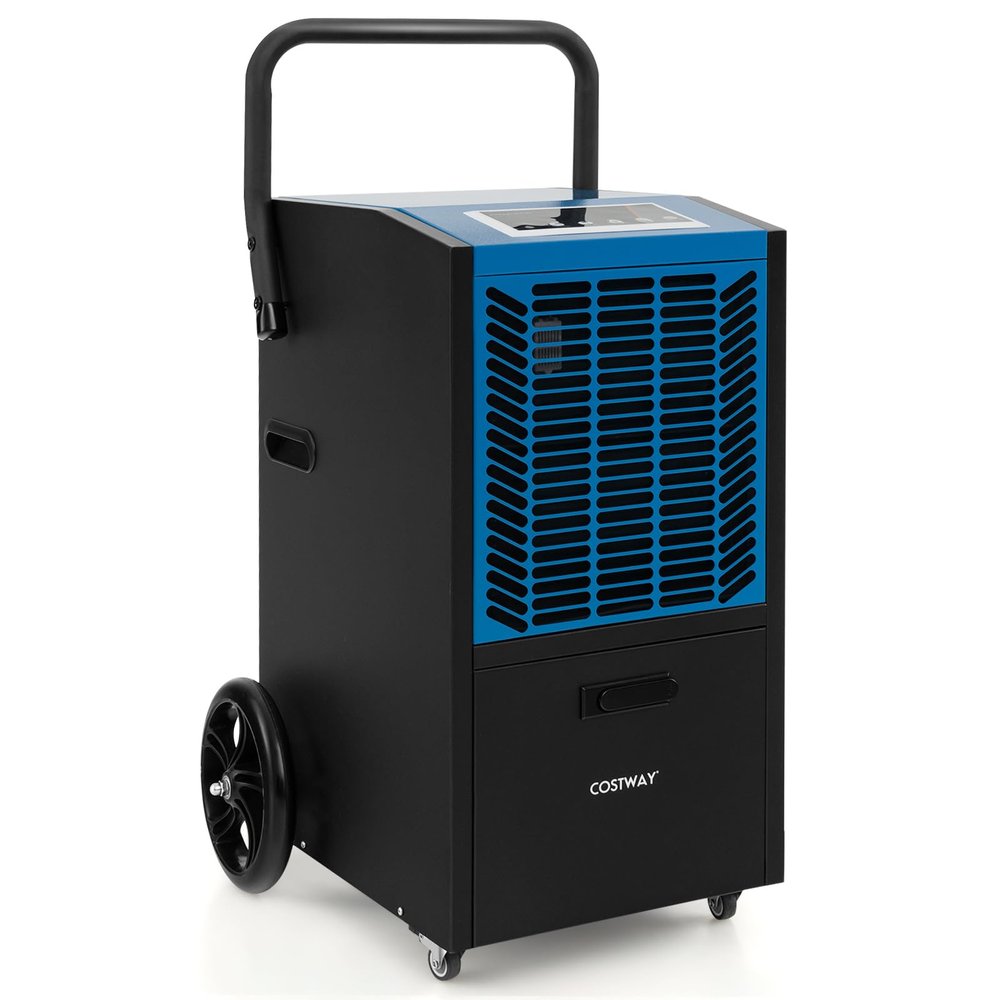 COSTWAY 163 Pints Commercial Dehumidifier, Crawl Space Dehumidifier
