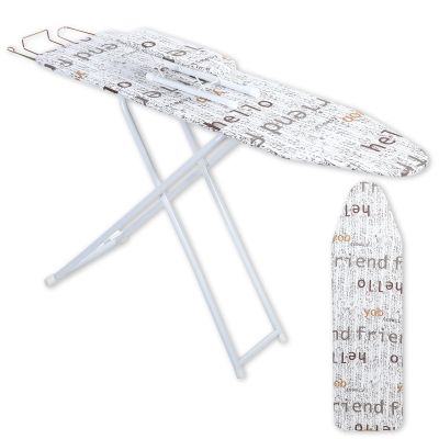 Ironing Board, Height Adjustable Ironing Board Full Size with Sturdy & Non-Slip Feet, Iron Rest, Heat Resistant Cover with Ultra Thick Padding, Easy Storage (42 * 12inch) (White)