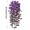 2PCS Artificial Hanging Flowers, Fake Hanging Plants Violets Vines UV Resistant for Wall Home Room Garden Wedding Indoor Outdoor Spring Summer Fall Decoration (Purple1) view 2
