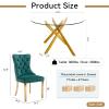 5-Piece Dining Table Set for 4,Round Glass Dining Table Set for 4,Tempered Glass Table Top and Stainless Steel Legs&4 Velvet Chairs for Kitchen Apartment (Gold/Green, 47'' Table&4 Chairs) view 3