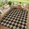 PureCozy 8x10 Black Checkered Washable Area Rug Indoor Outdoor Non Slip view 1