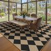 PureCozy 8x10 Black Checkered Washable Area Rug Indoor Outdoor Non Slip view 3