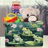 WNRRNW Storage Baskets for Shelves, Fabric Storage Cubes Closet Organizers and Storage Bins with Handles Home Organization, 15x11x9.5 inch(Lotus Frog) view 3