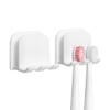 2-Piece Set of White self-Adhesive Wall-Mounted Waterproof Toothbrush Holders, Electric Toothbrush Holder for BathroomsSuitable for Bathroom Showers. view 1