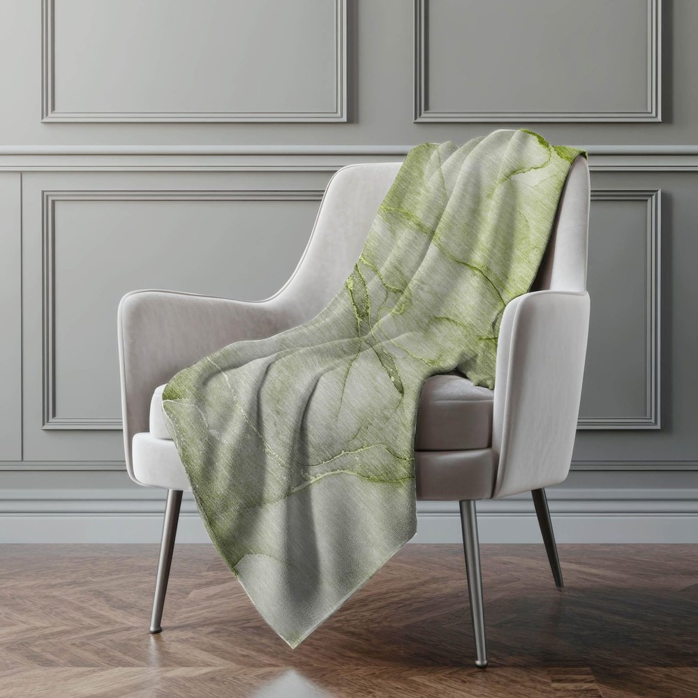 Addison Rugs ASB508 Olive 50" x 70" Oversized Sherpa Throw Blanket, Machine Washable
