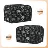 2 Slice Toaster Cover with Pockets Universal Bread Maker Cover Black skull Kitchen Small Appliance Cover with Handle Oven Cover Dust and Fingerprint Protection view 3