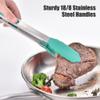 Doosu Kitchen Tongs for Cooking - 600F Heat Resistant Food Tong with Non-Scratch Silicone Tips, Heavy Duty Stainless Steel Locking Tong for BBQ, Grilling Steak, Serving Salad, Pasta (12in, Aqua Sky) view 4