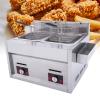 Naturalpowev Deep Fat Fryer, Fryers Double-Cylinder Gas Deep Fryer with 10Lx2 Basket & Lid, Adjustable Temperature Control 150-190C, for Fried Chicken, Chips & More view 1