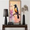 Commoon Grackle Wall Art Print Poster, Floral Bird Tree Branch Nature Bedroom Bathroom Restroom Decor 157A (Commoon Grackle, 11x14 inches, Wood Frame) view 3
