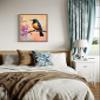 Commoon Grackle Wall Art Print Poster, Floral Bird Tree Branch Nature Bedroom Bathroom Restroom Decor 157A (Commoon Grackle, 11x14 inches, Wood Frame) view 4