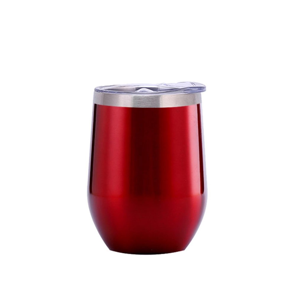12 oz Wine Tumbler with Lid - Stainless Steel Wine Glass & Coffee Tumbler, Insulated Wine Tumbler, 6-Hour Hot/Cold Retention, Leakproof, Vibrant Colors, Perfect for Outdoors & Gifts,Ruby Red