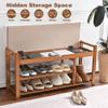 39.4in Shoe Bench with Coat Rack, Entryway Shoe Rack Organizer for Hallway view 2