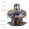32/34/36cm Pure Copper China Chafing Dishes(Electric/Carbon Dual Purpose), Double-Boiled Hot Pot (Satisfying 2 Tastes), 360 Circulation Heating, Easy to Clean (Yellow 32cm) view 4