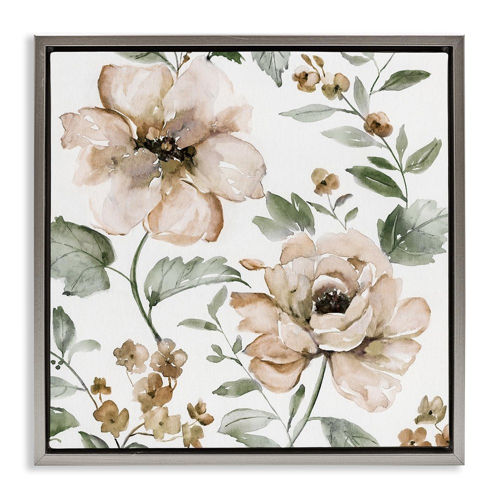Stupell Industries 'Dainty Blooming Florals'| Floating Frame Canvas Art