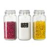 78oz Glass Food Storage Jars with Airtight Clamp Lids, 3 PCS Food Storage Canister for Kitchen & Pantry Organization, Square Mason Jar Containers for Storing Sugar, Flour, Cereal,Coffee,Cookies view 1