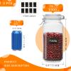 78oz Glass Food Storage Jars with Airtight Clamp Lids, 3 PCS Food Storage Canister for Kitchen & Pantry Organization, Square Mason Jar Containers for Storing Sugar, Flour, Cereal,Coffee,Cookies view 2