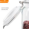 78oz Glass Food Storage Jars with Airtight Clamp Lids, 3 PCS Food Storage Canister for Kitchen & Pantry Organization, Square Mason Jar Containers for Storing Sugar, Flour, Cereal,Coffee,Cookies view 4
