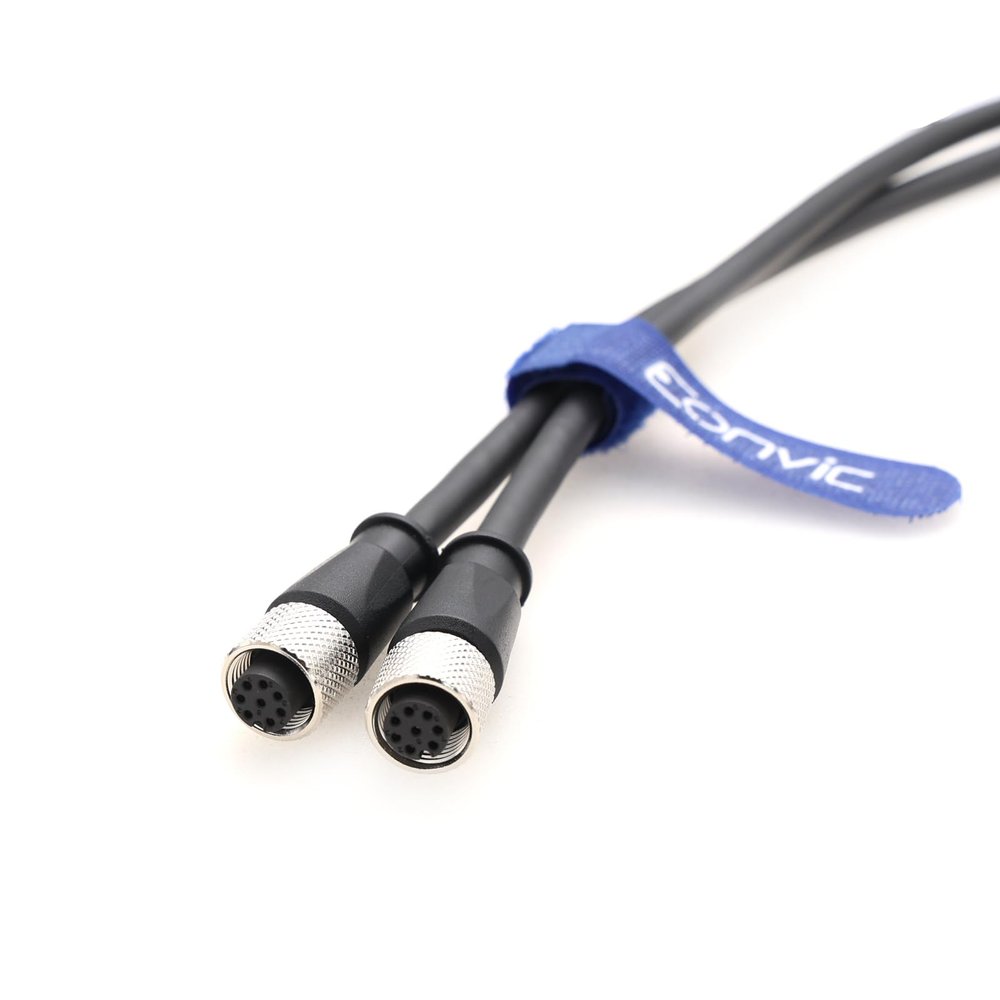 Eonvic M12 8 Pin Double Female Sensor Extension Cable A-Coded Power IO Wire for Automation Robotics Machinery Industrial Sensors