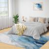 Blue Gold Marble Rugs for Children's Room3x5 Entryway Rug - White Marble Rugs for Bedroom, Nordic Light Luxury Area Rugs for Living Room, 3D Print Carpet, Washable Carpet - Home Decor Floor Mat view 3