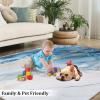 Blue Gold Marble Rugs for Children's Room3x5 Entryway Rug - White Marble Rugs for Bedroom, Nordic Light Luxury Area Rugs for Living Room, 3D Print Carpet, Washable Carpet - Home Decor Floor Mat view 4