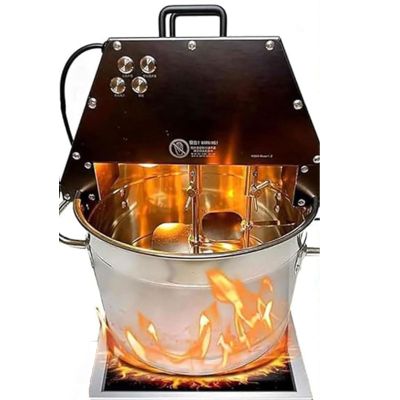 10L Commercial Food Stirrer Pot, Electric Hot Pot Seasoning Stirrer, with Double Stirring Paddle & Auxiliary Fan & Light, Stainless Steel Automatic Mixer Machine, for Making Jam, Sauce, Filling