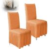 Tedkoo Dining Room Chair Covers Set of 2, Stretch Dining Chair Slipcovers with Skirt, Washable Parsons Chair Slipcover, 18.1" D X 18.1" W X 23.6" H(Orange) view 1