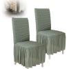 Tedkoo Dining Room Chair Covers Set of 2, Stretch Dining Chair Slipcovers with Skirt, Washable Parsons Chair Slipcover, 18.1" D X 18.1" W X 23.6" H(Green) view 1