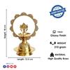 SATVIK 7-7.5 INCH Embossed Shankh Morkiran Brass Diya for Puja & Home Decor | Traditional Handcrafted Oil Lamp | Antique Finish l Festive Gift for Mandir & Diwali Pooja view 3