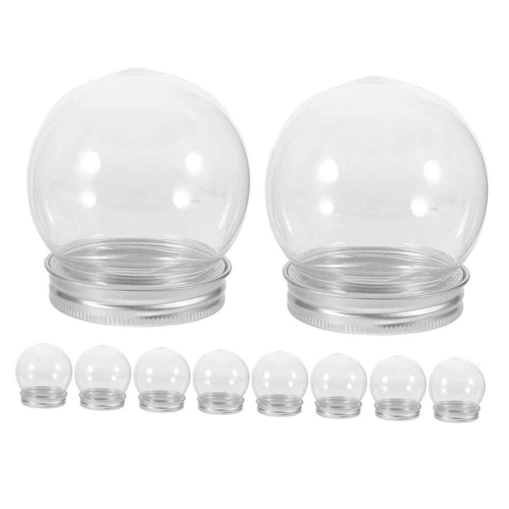 JECOMPRIS 10pcs Clear Fillable Candy Bottles Elegant DIY Globe Jars for Parties Reusable Plastic Containers for Weddings Birthdays and Celebrations