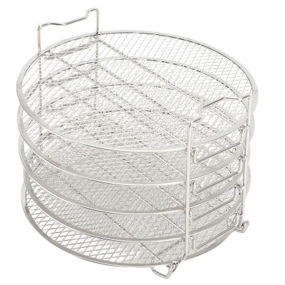 5 Layer Stainless Steel Dehydrator Stand with 209mm Diameter, Fits for Foodi 6.5qt 8qt,Stackable Rack for Fruits and Meats