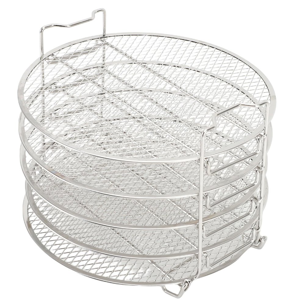5 Layer Stainless Steel Dehydrator Stand with 209mm Diameter, Fits for Foodi 6.5qt 8qt,Stackable Rack for Fruits and Meats
