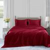 Cottin Design Den Olympic Queen Size 4-Piece Sheet Set 25 Momme Exclusive Mulberry Silk Bed Set Fits 6-9" Deep Pocket Mulberry Silk Sheet Set (Solid, Burgundy) view 2