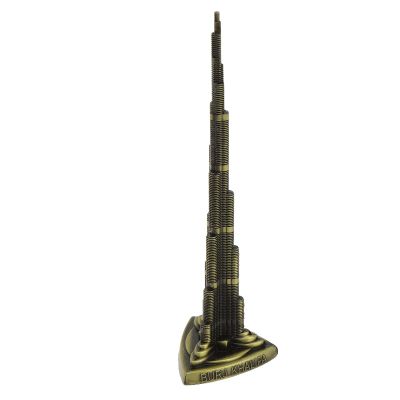 Burj Khalifa Exquisite Model Souvenir of Bronze Tower for Bedrooms Model Construction Dubai Alloy 18 Cm, Architecture