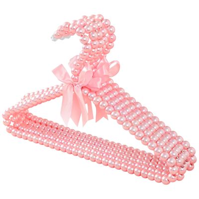 4 Pcs Mini Pearl Hangers with Bows, Beaded Hanger Set for Kids & Pets, Decorative Closet Storage & Drying, 11.8 X 7.5 in
