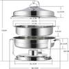 RJYYYDS 9L Round Stainless Steel Chafing Dish, Full Size Buffet rs and Food Warmers with Food Pan, Fuel Holders & Lid for Party Catering,Gold view 4