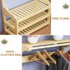 Entryway Coat Rack Bench, 3-in-1 Hall Tree with Storage Benches and Hooks, Multifunction Coat Tree with 2-Tier Shoe Rack,Lots of Storage Space,170x35x70cm Vintage Brown view 3