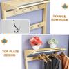 Entryway Coat Rack Bench, 3-in-1 Hall Tree with Storage Benches and Hooks, Multifunction Coat Tree with 2-Tier Shoe Rack,Lots of Storage Space,170x35x70cm Vintage Brown view 4