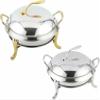 RJYYYDS Chafing Dish Set of 2 Stainless Steel Round Buffet for Catering Party Wedding Dinner Serving Full Size Buffet Warmer with Pans and Fuel Holders~/,C view 1