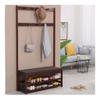 Hall Tree Solid Wood Coat Rack Stand Shoe Bench for Entryway 3-in-1 Storage Organizer for Mudroom Hallway with 2-Tier Shoe Rack and Hooks Easy Assembly Extra Strong & Durable view 1