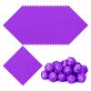 PATIKIL Foil Candy Wrappers 3.5x3.5 Inch, 100 Pcs Square Orange Pattern Aluminium Foil Candy Wrapping Paper for DIY Chocolate Candies Packaging Decoration, Purple view 1