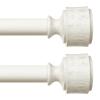 2 Pack Antique White Wood Curtain Rod, Decorative Heavy Duty Curtain Rods for Windows 30 to 56 Inch, Adjustable Rustic Farmhouse 1'' Metal Drapery Pole with Modern Faux Wood Grain Finials view 1