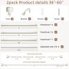 2 Pack Antique White Wood Curtain Rod, Decorative Heavy Duty Curtain Rods for Windows 30 to 56 Inch, Adjustable Rustic Farmhouse 1'' Metal Drapery Pole with Modern Faux Wood Grain Finials view 3