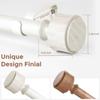 2 Pack Antique White Wood Curtain Rod, Decorative Heavy Duty Curtain Rods for Windows 30 to 56 Inch, Adjustable Rustic Farmhouse 1'' Metal Drapery Pole with Modern Faux Wood Grain Finials view 4