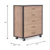 Stylish Oak Color Weathered Cabinet for Bedroom Living Room view 2