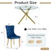 43'' Modern Round Dining Table Set with 2 Chairs, Modern Gold Glass Dining Room Table Set for 2, Glass Round Kitchen Table and Chair Set for 2, 3-Piece Dinner Furniture Set for Apartment view 3