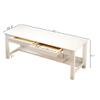 63 Extra Long Desk, Wooden Computer Desk with 2 Drawers and Storage Bookshelf (White) view 2