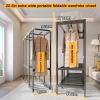 66.1in Foldable Portable Wardrobe Closet, Heavy Duty Garment Rack with Cover, Freestanding Covered Metal Clothes Rack, Armoire Portable Wardrobe Closets For Hanging Clothes (black, 66.1in/168cm) view 3
